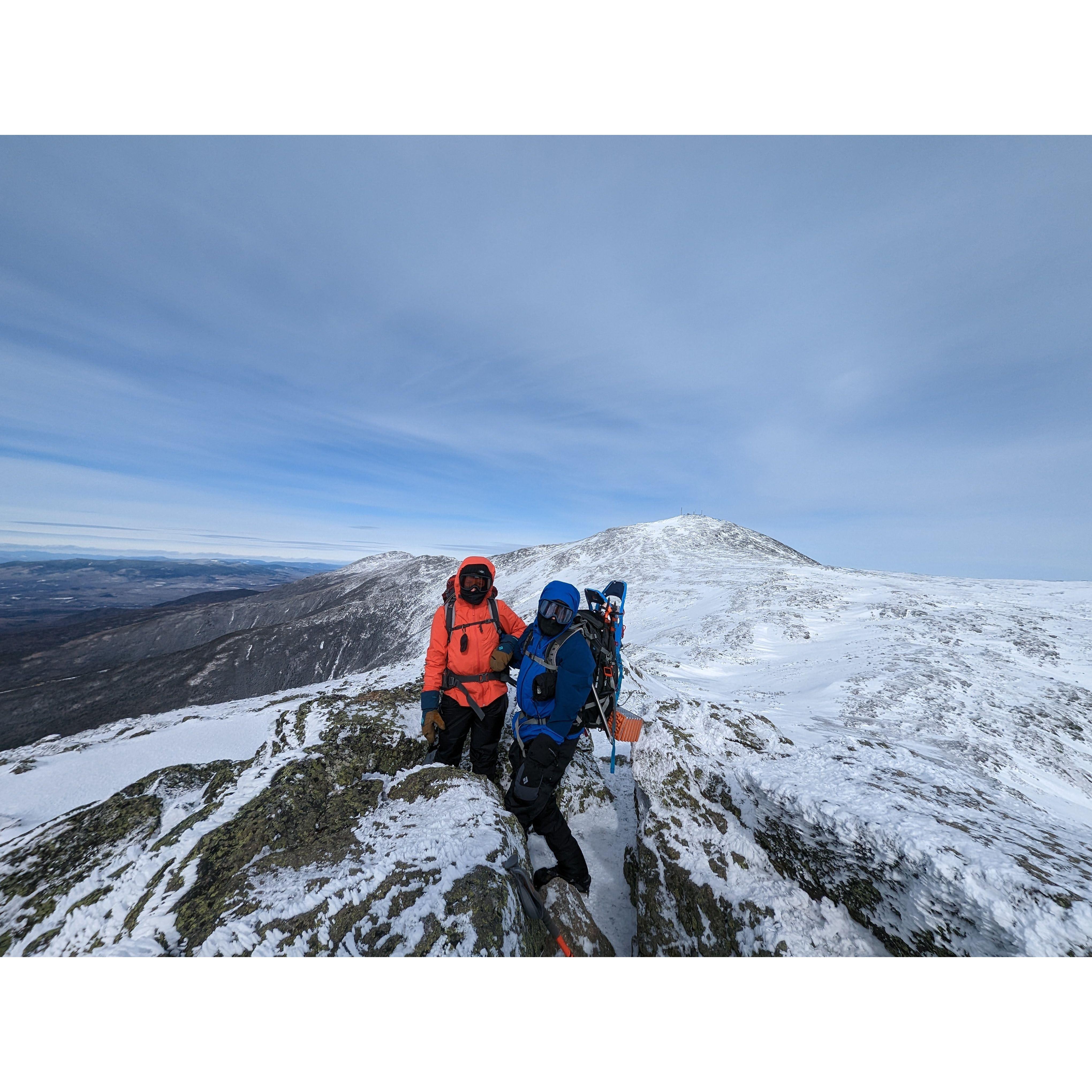 Ian convinced Becca to brave the 30+ mph winds for stunning views from the top of Mt. Monroe, NH.