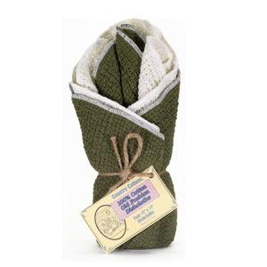 Old Fashion 100% Cotton Dishcloths - Set of 4 Mixed Colors - 2 Sage/2 Natural -11" x 11"
