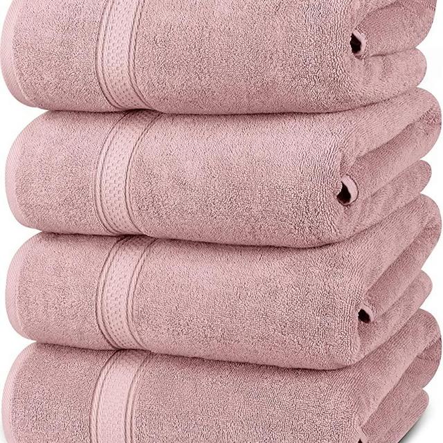 Utopia Towels - Bath Towels Set, Dusty Pink - Premium 600 GSM 100% Ring Spun Cotton - Quick Dry, Highly Absorbent, Soft Feel Towels, Perfect for Daily Use (4-Pack)