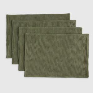 Organic Airy Gauze Placemats in Olive