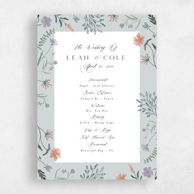 Grey Wedding Program - Valentina