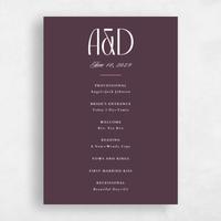 Purple Wedding Program - Trogir
