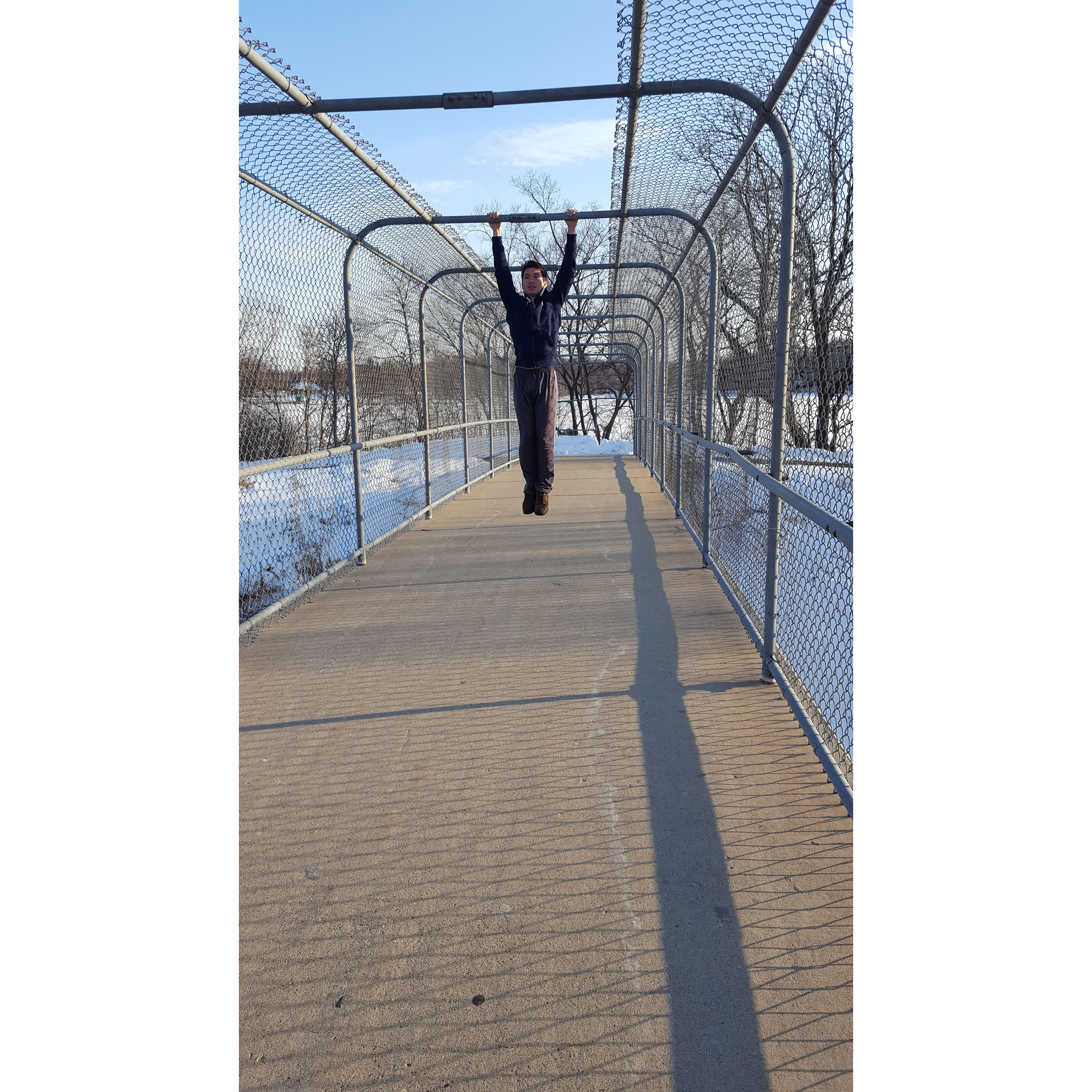 Just some outdoor pull-ups.