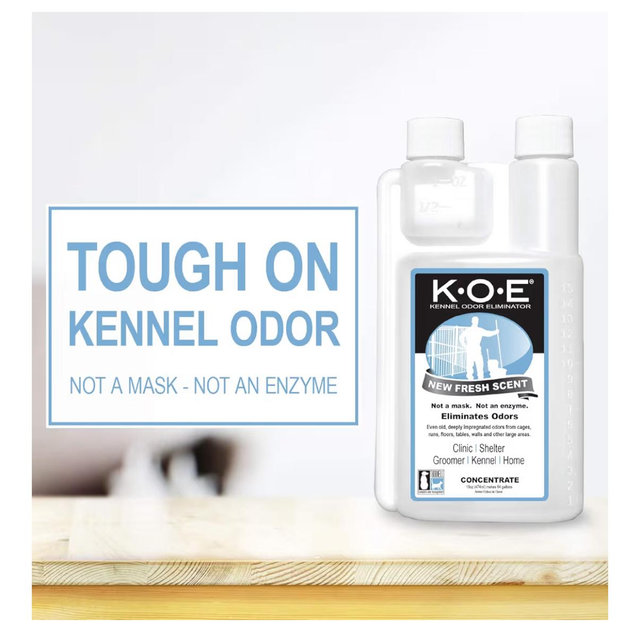 Odorcide K.O.E Kennel Odor Eliminator Concentrate – For Cages, Runs & More – For Home & Kennel w/Safe, Non-Enzymatic Formula (Fresh Scent, 16 oz)