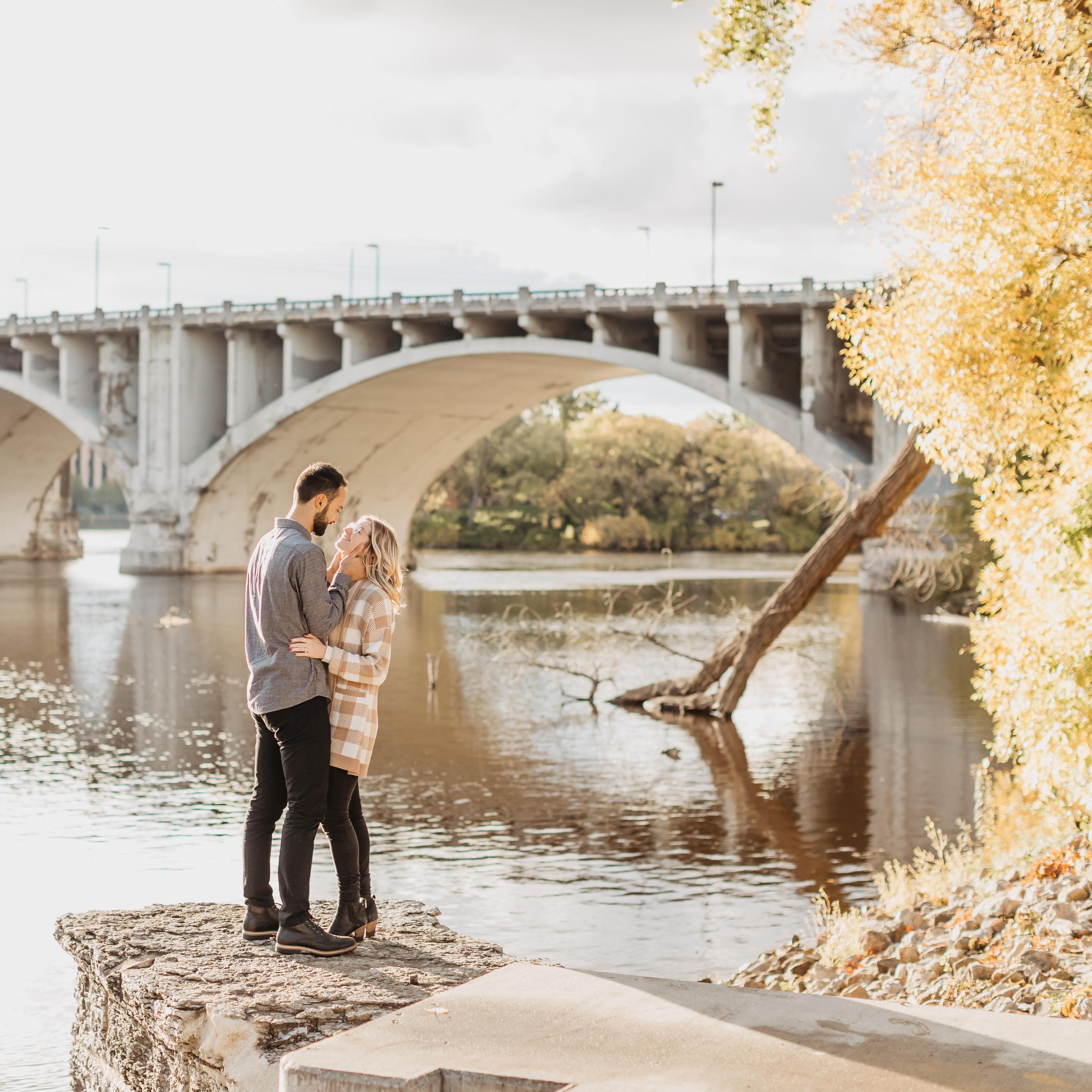 Our engagement photos at St. Anthony Main, October 2019