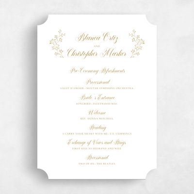 Yellow Ticket Wedding Program - Estera