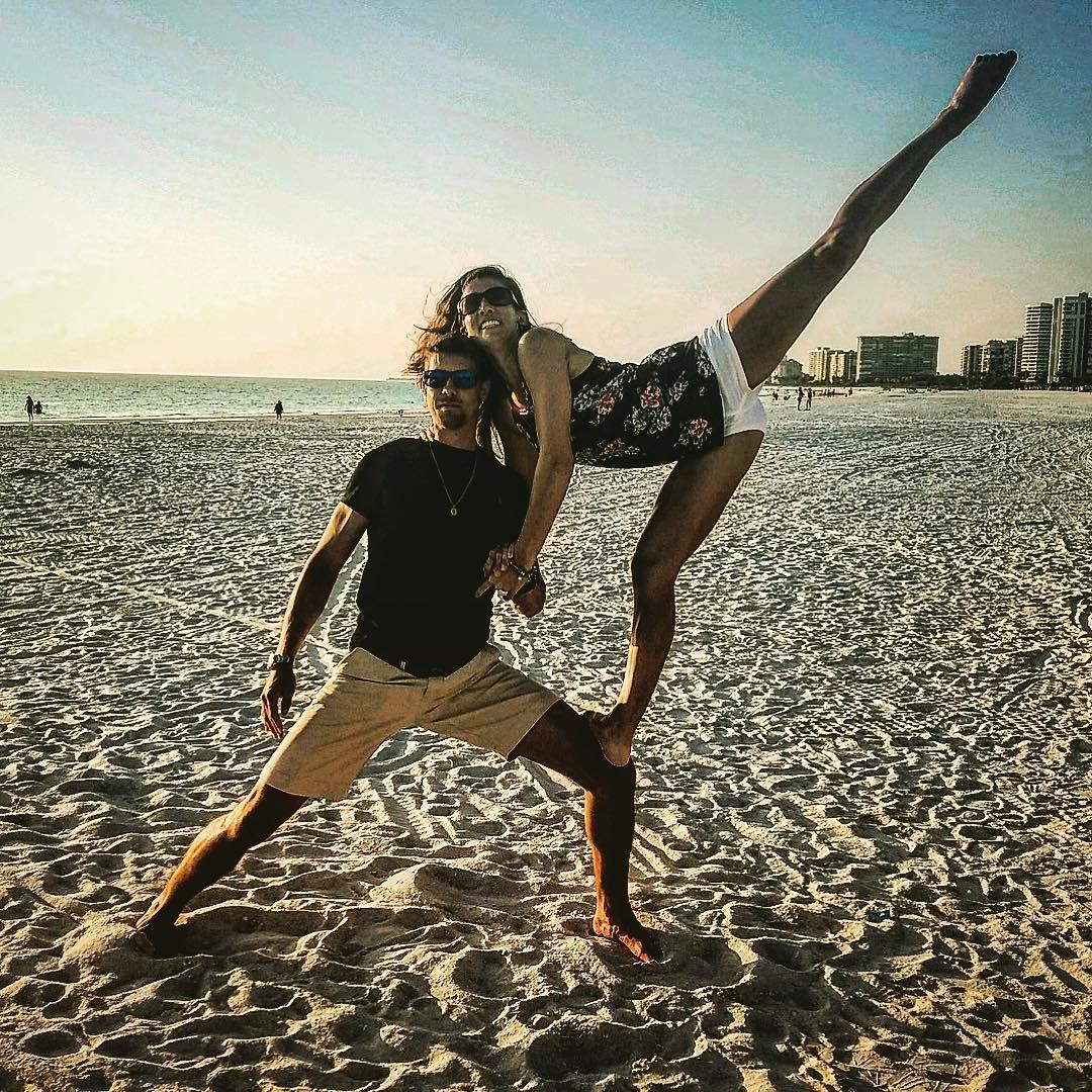 Practicing for the Olympics while on vacation in Marco Island, FL 2017!  Our first taste of the Florida Gulf Coast together!