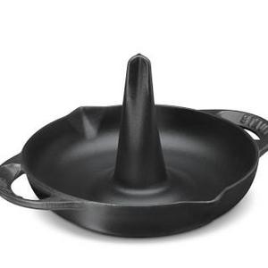 Staub Cast-Iron Vertical Chicken Roaster, Black