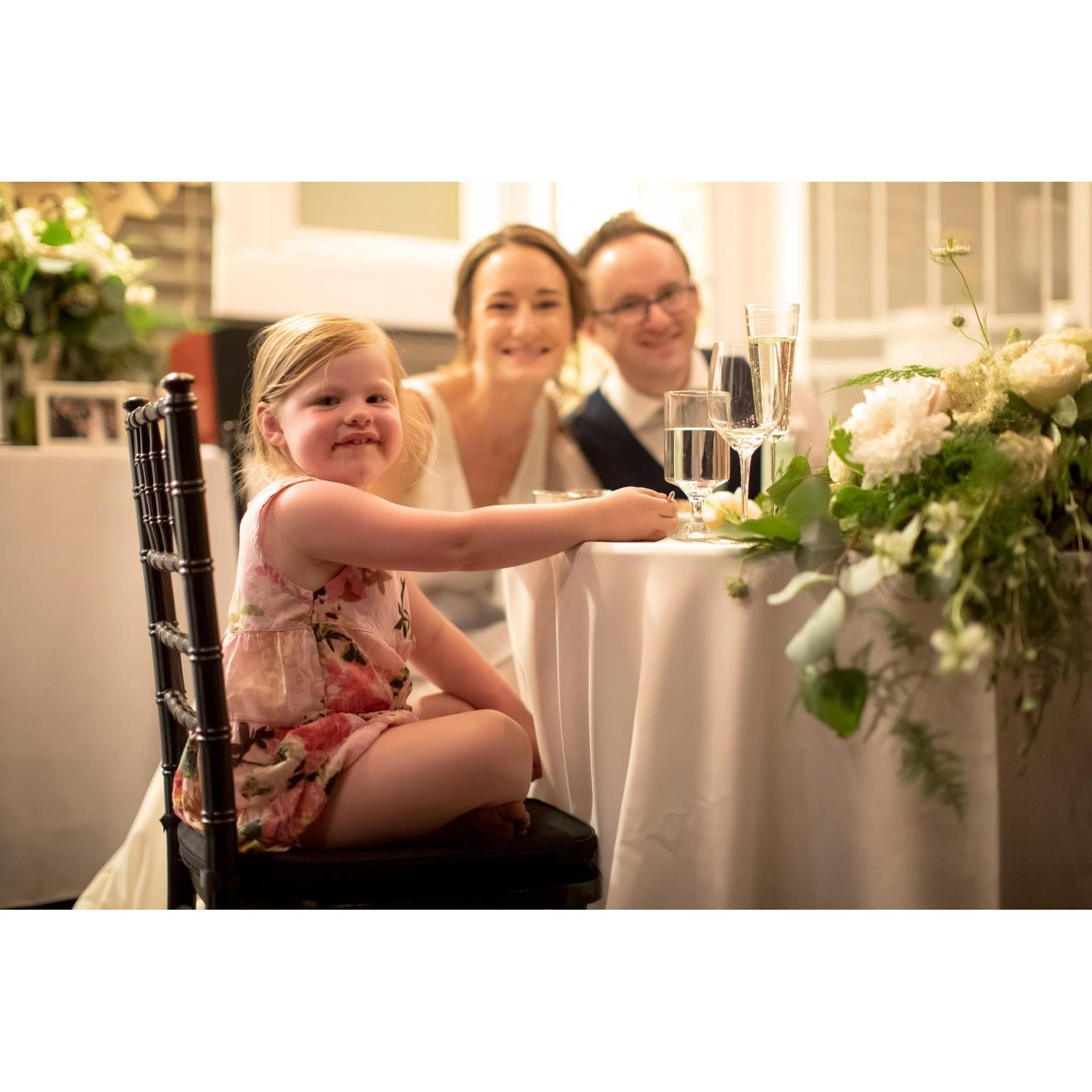 May eating dinner with the newlyweds!