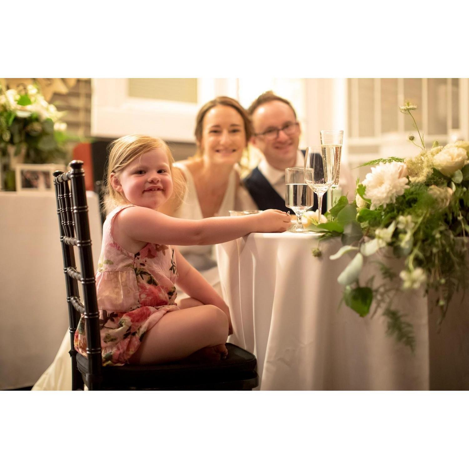 May eating dinner with the newlyweds!