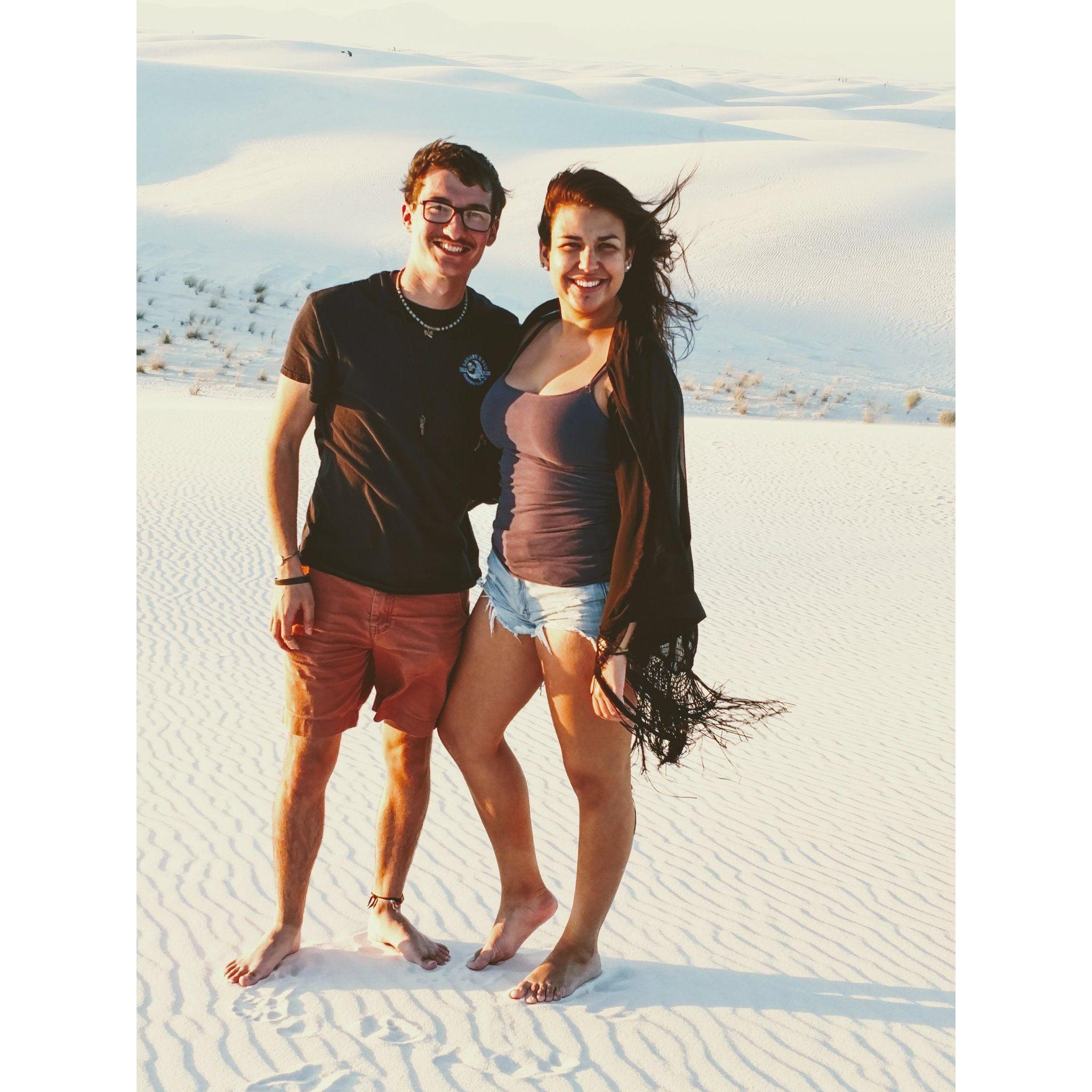White Sands National Monument (first visit together while doing long distance).