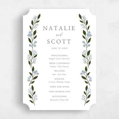White Ticket Wedding Program - Ortensia