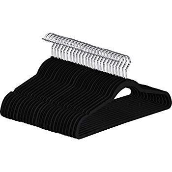 Velvet Suit Hangers- 50-Pack, Black