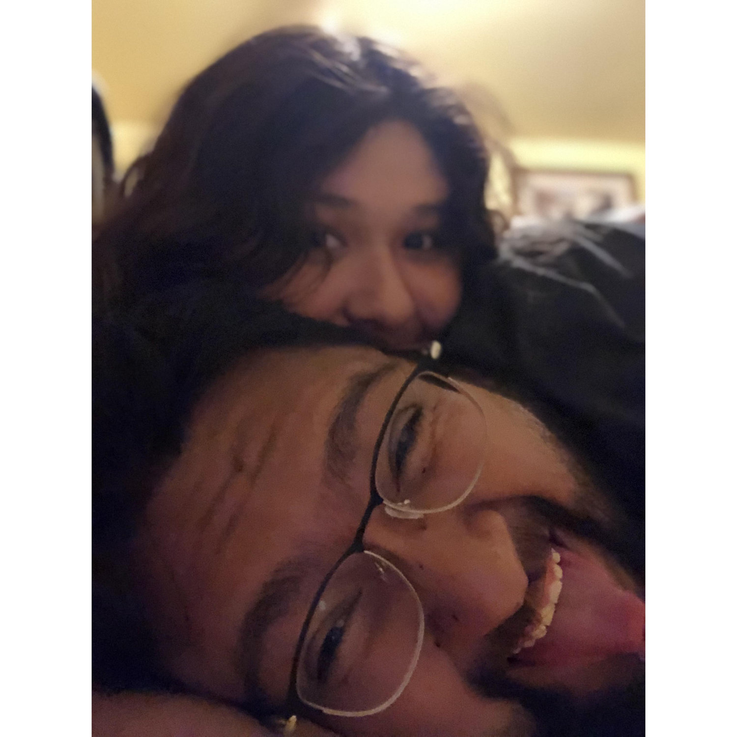 silly picture of us when we were on the floor playign with mateo
