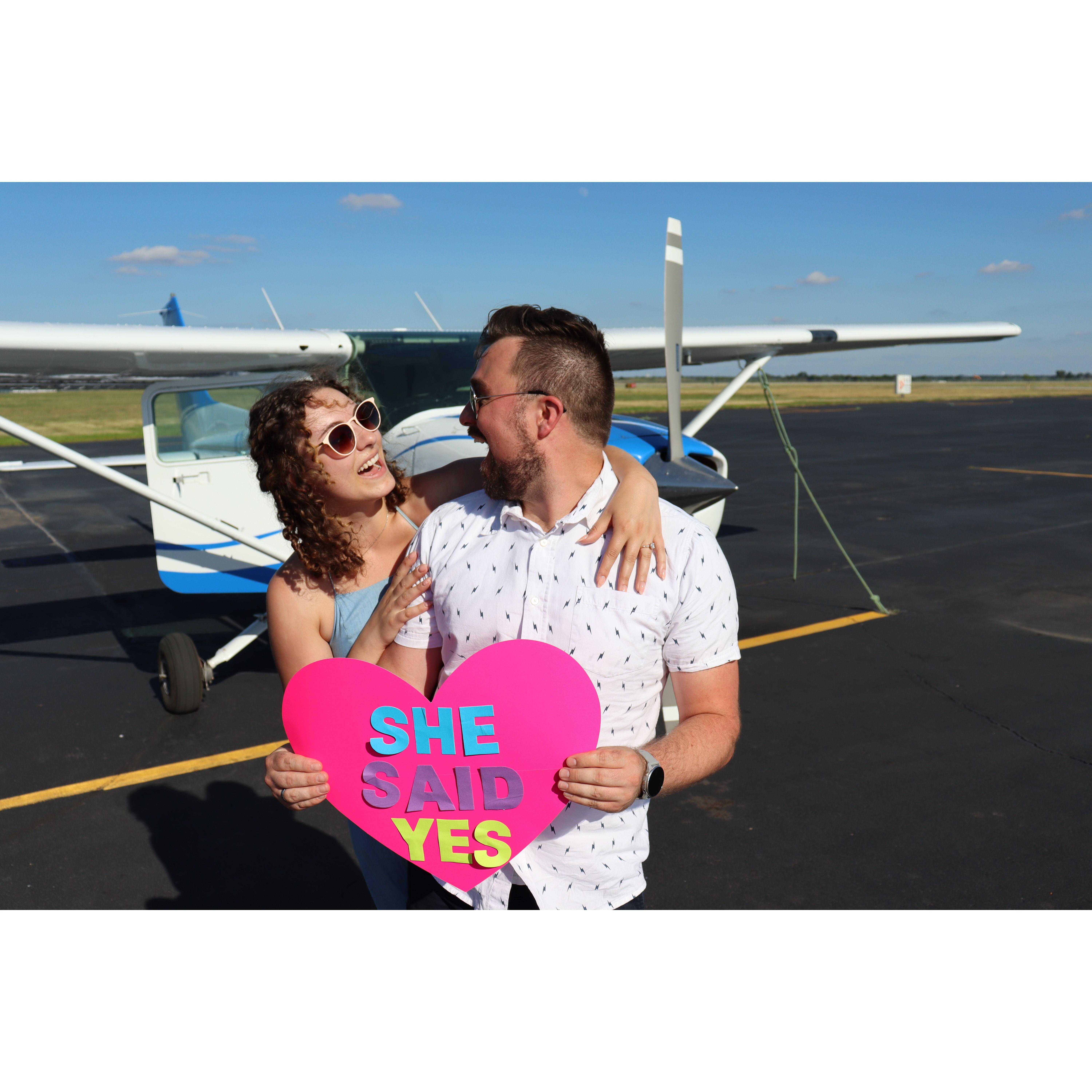 The day that James proposed on Cesna airplane!