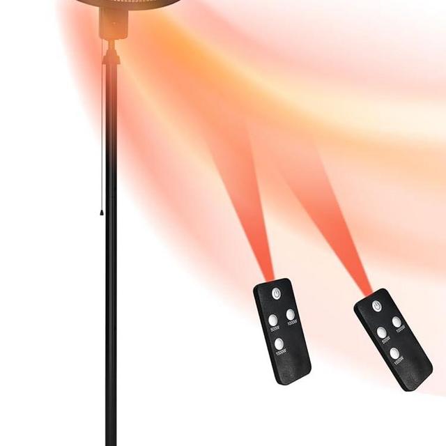 Electric Patio Heater with 3 Adjustable Heating Modes of 500/1000/1500W Halogen Tube Waterproof IP34 Outdoor Patio Heater with Tip-Over Protection Balcony Backyard Garage Use, 2023 New Model