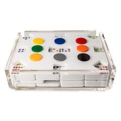 Luxe Train Dominoes Set White