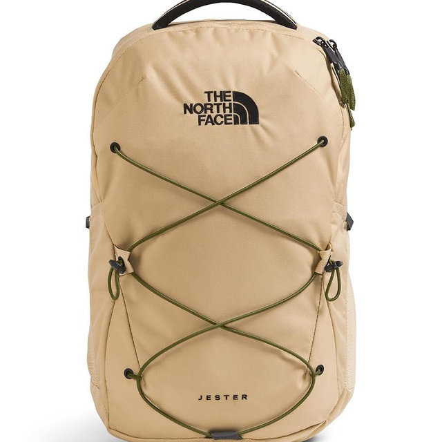 The North Face Jester Everyday Laptop Backpack - Commuter Daypack, Water Repellent, 16" Laptop Sleeve, Khaki Stone/Forest Olive, One Size