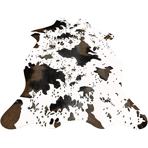Cow Print Rug Faux Cowhide Area Carpet Animal Print Mat for Living Room Bedroom Non-Slip 3.6x2.5FT (110cmx75cm)