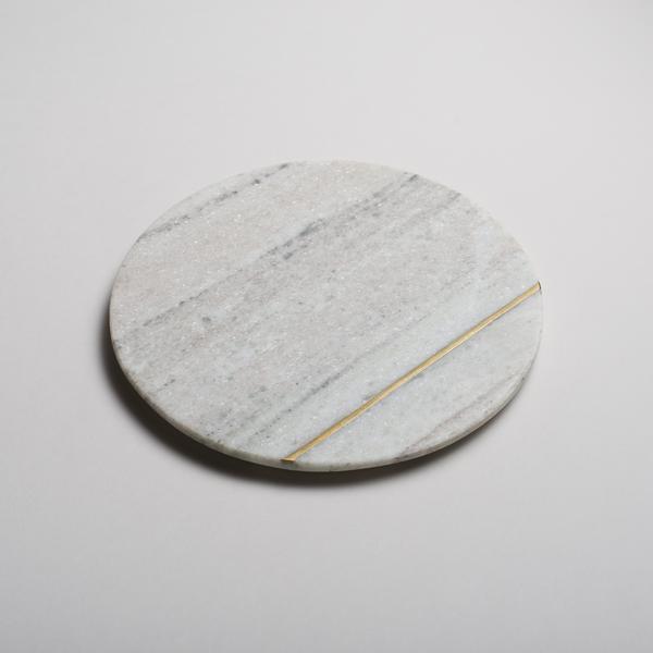 Marble Board with Brass Stripe