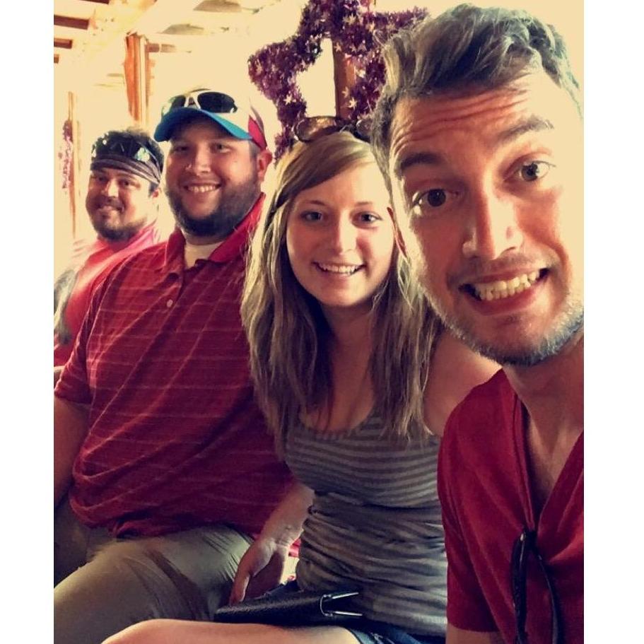 Texas trip with RJ and Oli. We were waiting for a table at Salt Lick to eat the best BBQ in the world.