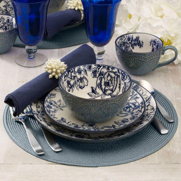 Pfaltzgraff Hadlee 16-Piece Dinnerware Set - Grey