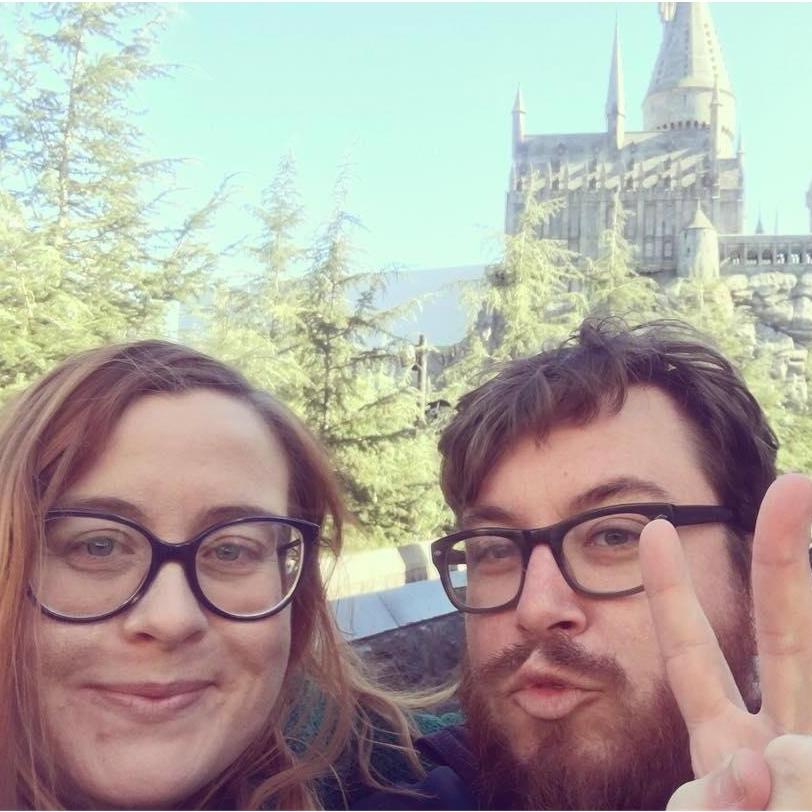 Us at the Wizarding World of Harry Potter in February 2018