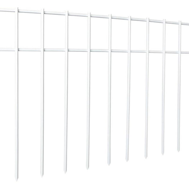 Adavin White Animal Barrier Fence,20Pack 20 in(L) X12 in(H) Galvanized Steel Stakes 1.6 in Spike Spacing No Dig fence for dogs, outdoor pet fence rabbit fence protector for Yard Patio.Total 33.5 Ft(L)