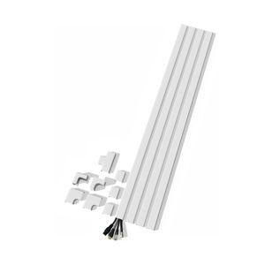 On-Wall Cable Concealer Cord Cover Kit for Mounted TVs - Holds Up to 4 Cables - White