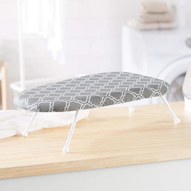 Amazon Basics Tabletop Ironing Board with Folding Legs - Trellis Removable Cover, Chevron