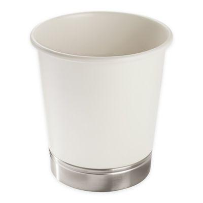 InterDesign® York Wastebasket in Ivory/Brushed Nickel