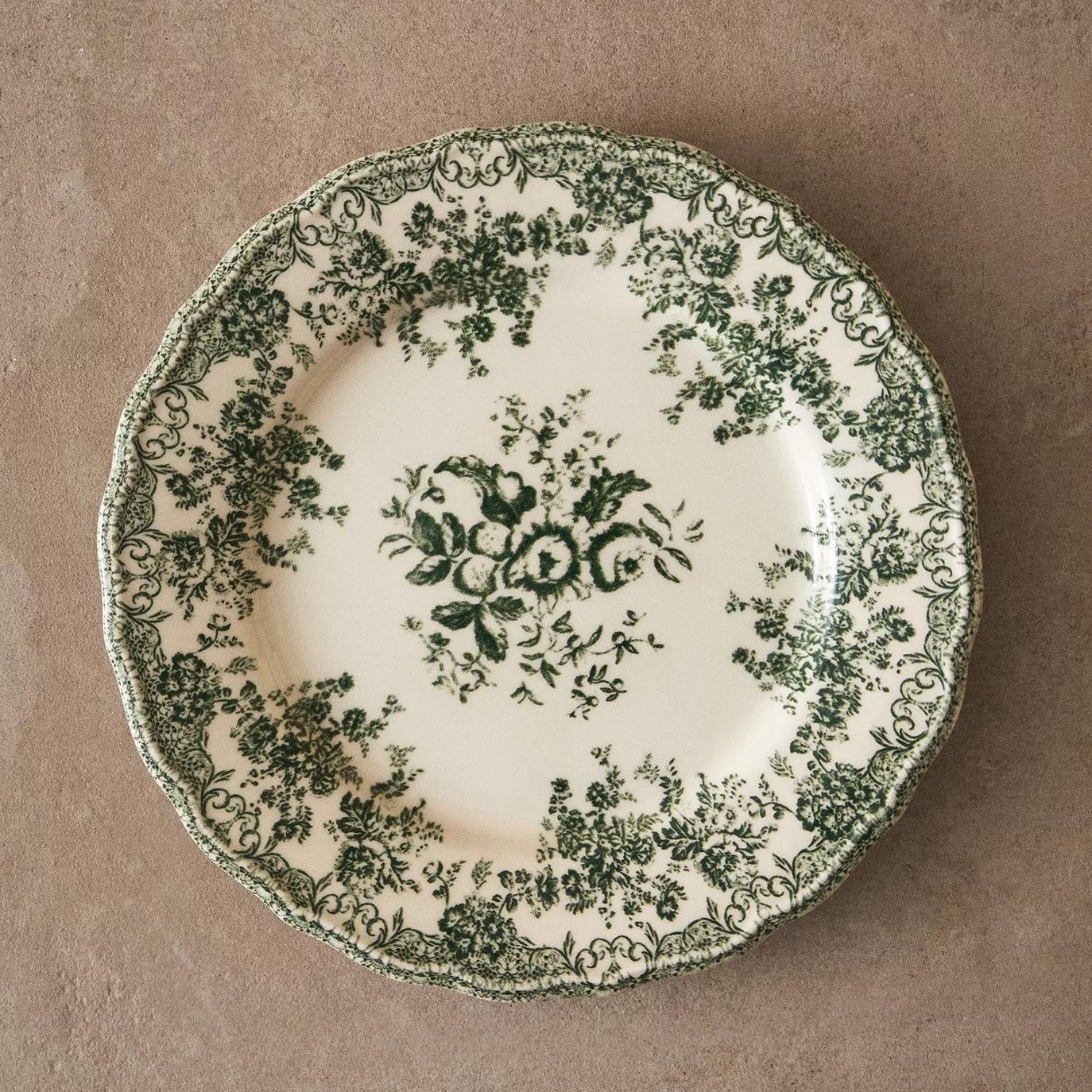 FLORAL EARTHENWARE DINNER PLATE