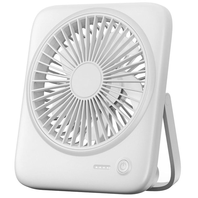 Otlonpe Personal Portable Desk Fan, 4000mAh Small Rechargeable Portable Fan Battery Operated & USB Powered for Travel Sleeping Bedroom Office Home Table, Cordless, Quiet, 4-Speed, 6.5 Inch (White)