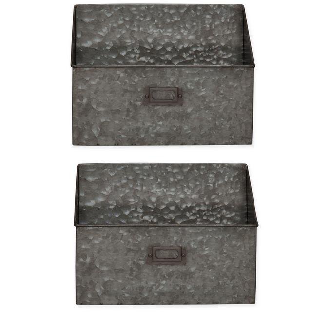 Kate and Laurel™ Galvaston Pocket Shelf Organizers in Silver (Set of 2)