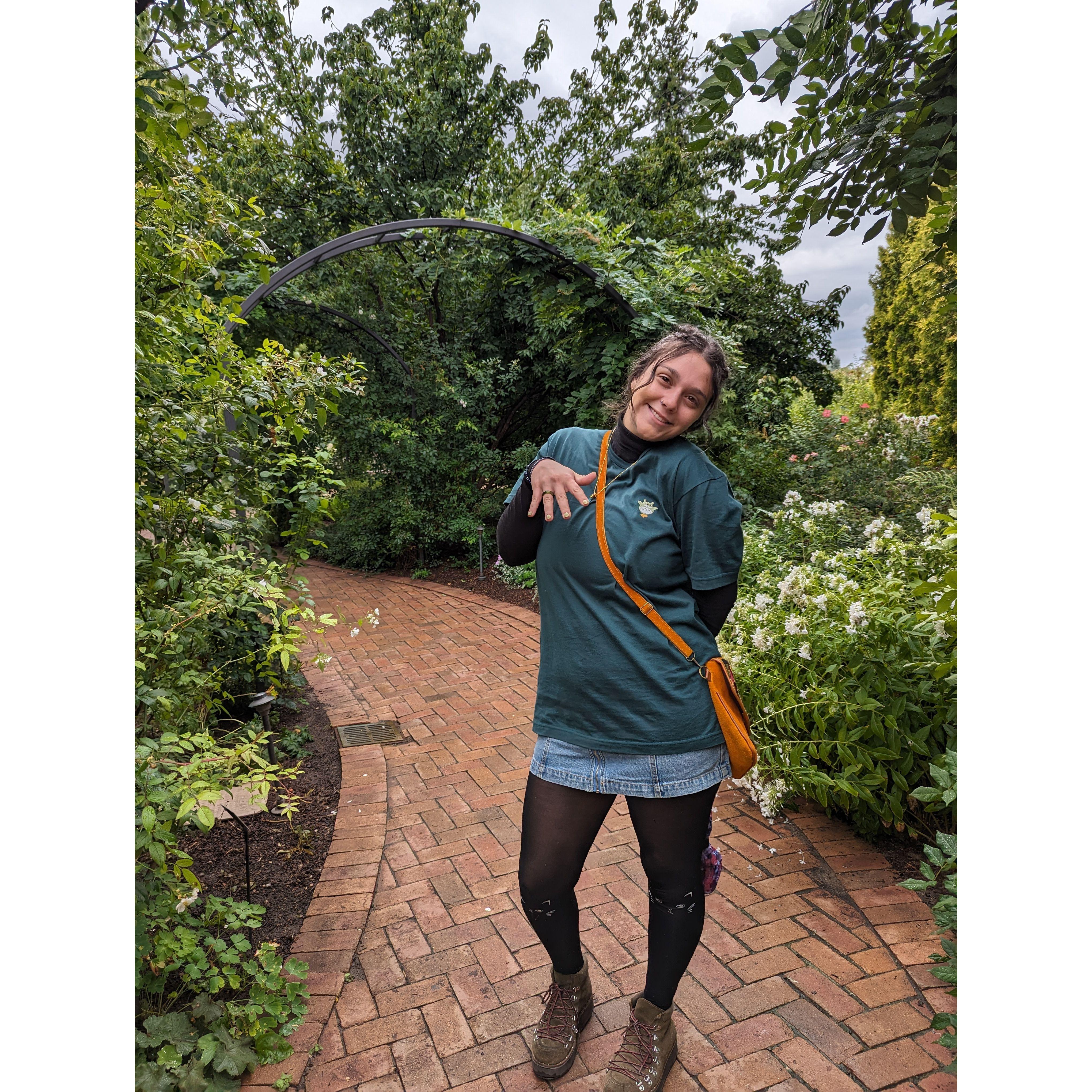 A trip to the Denver Botanic Gardens freshley after Avi's return from Korea/Japan(with jade rings she brought and proposed to Nick with!)
