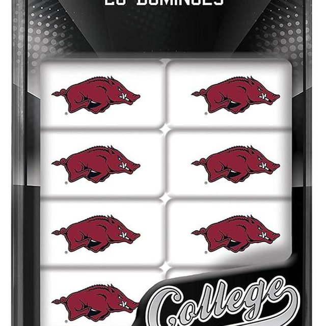 MasterPieces Game Day - NCAA Arkansas Razorbacks - 28 Piece Team Logo Double Six Domino Set