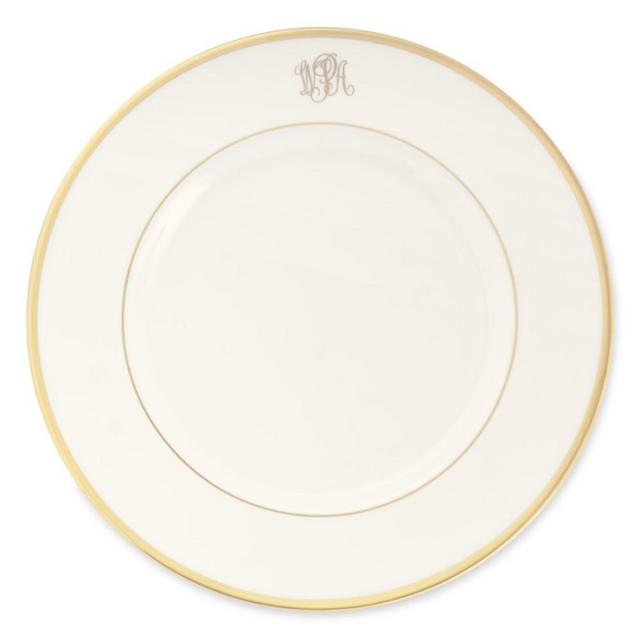 Pickard Signature Monogram Dinner Plate, Gold