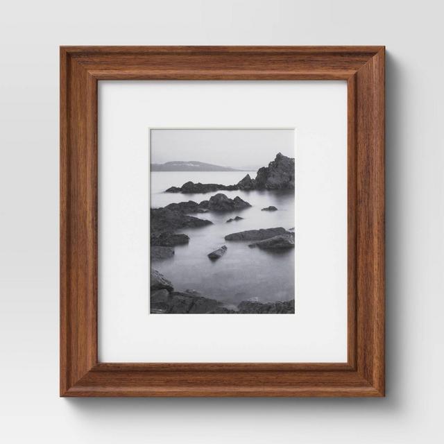 8" x 10" Matted to 5" x 7" Wood Image Frame Brown - Threshold™