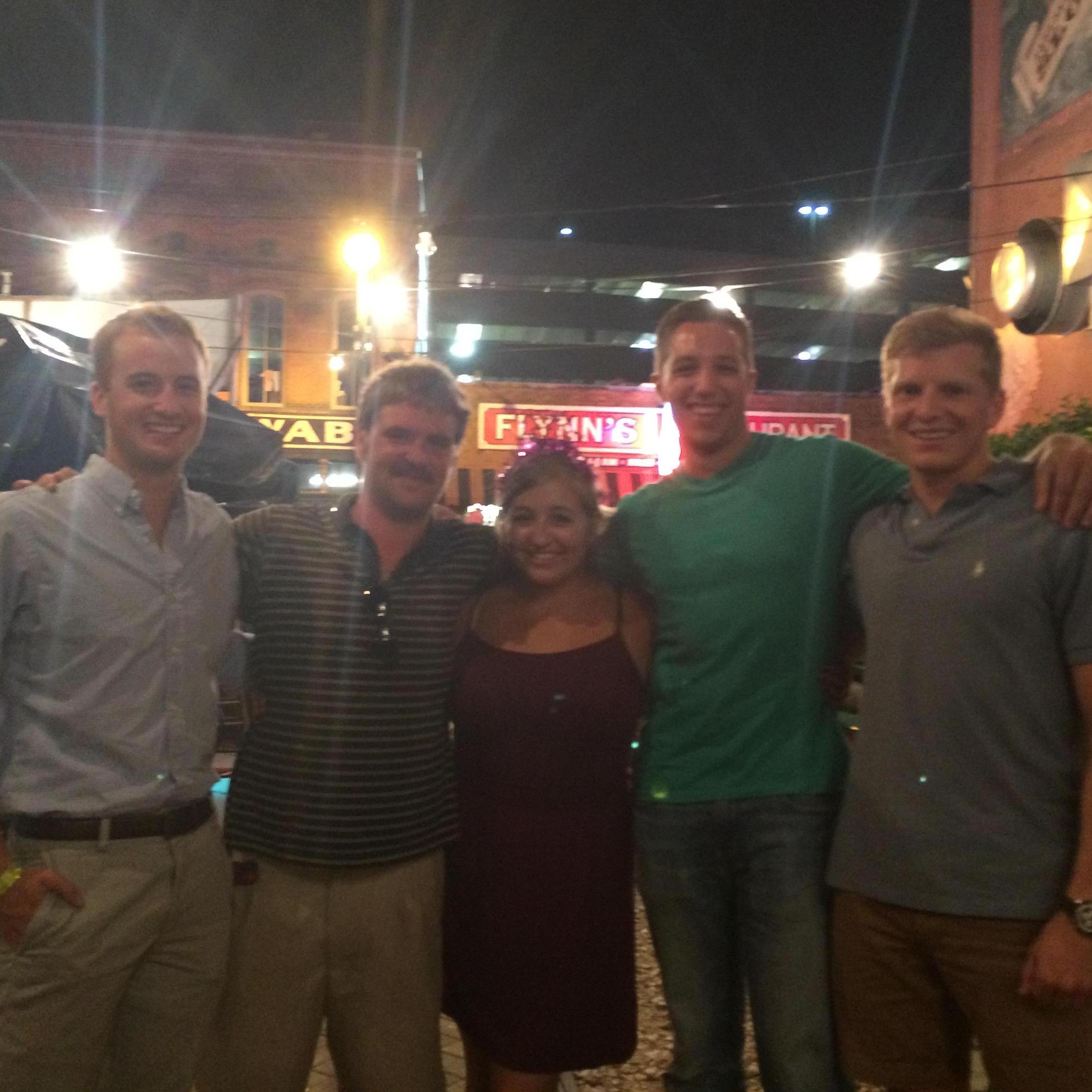 Shelby also had a surprise birthday dinner on Beale that same year... here she is with some of her favorite guys! Thanks, Allie Gottlieb!
