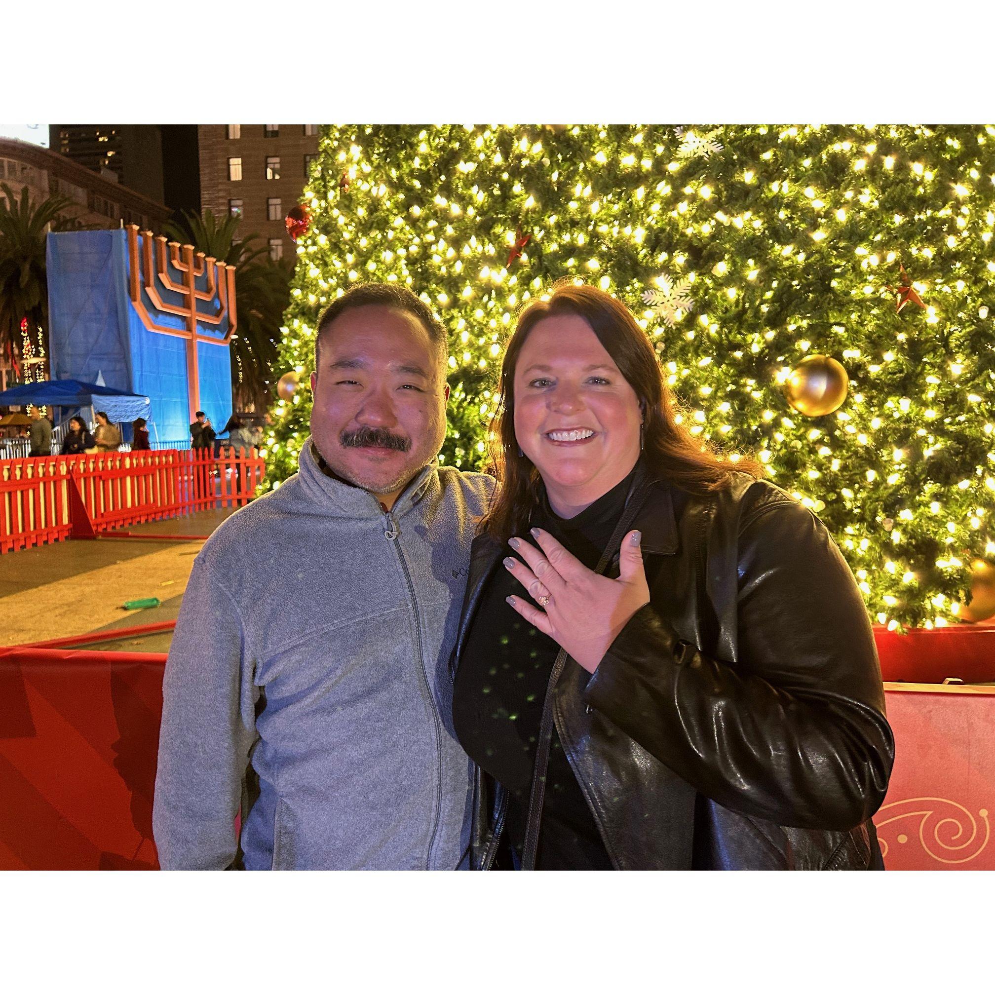 Engagement photos in Union Square