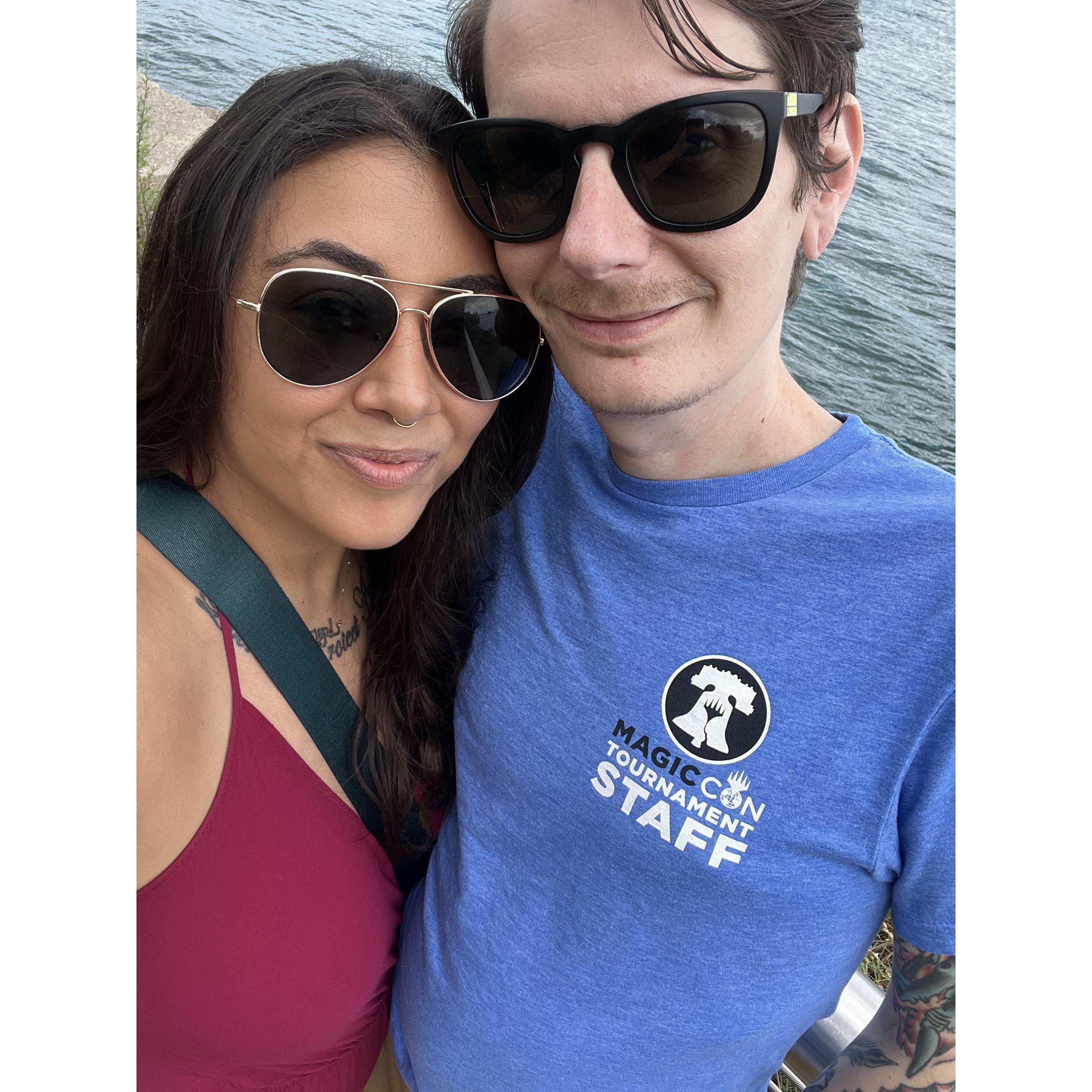 at the detroit riverwalk