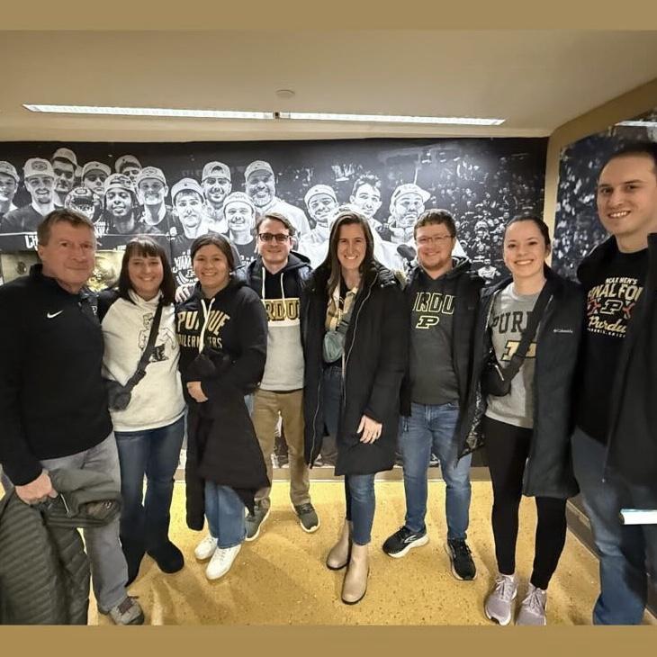 Purdue basketball game with Aaron's family