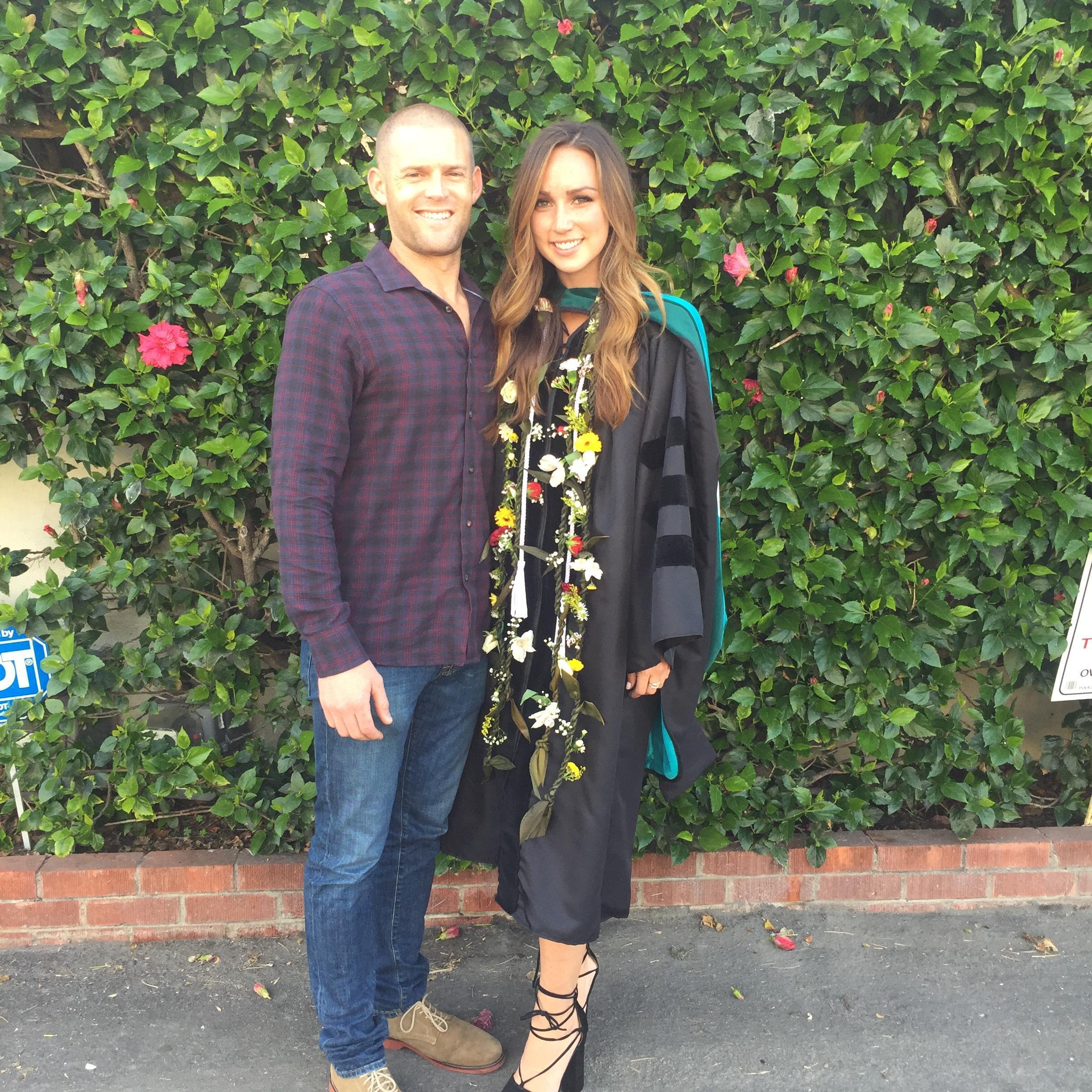 At Megan's grad school graduation ceremony