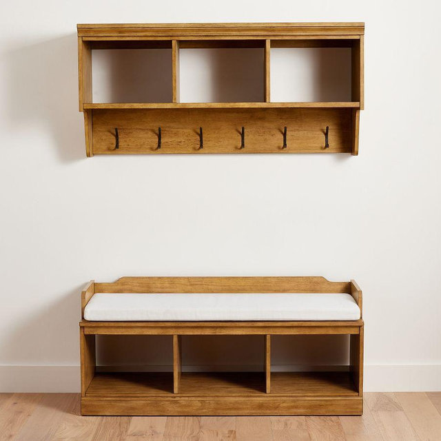 Heritage Farmhouse Entryway Bench and Bridge, Vintage Barley