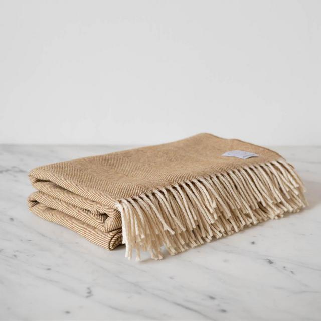 June wool blanket – mead herringbone