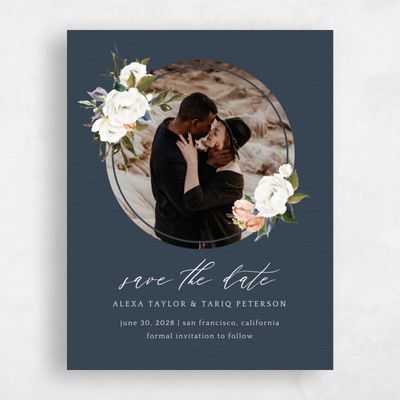 Navy, Blue Wedding Save the Date - Octavia Frame