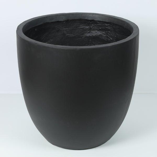 MgO Round Indoor/Outdoor Planter - LARGE - Black