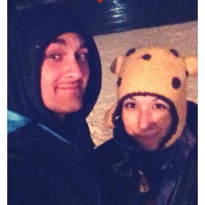 Working together at UPS, making deliveries in the snow!