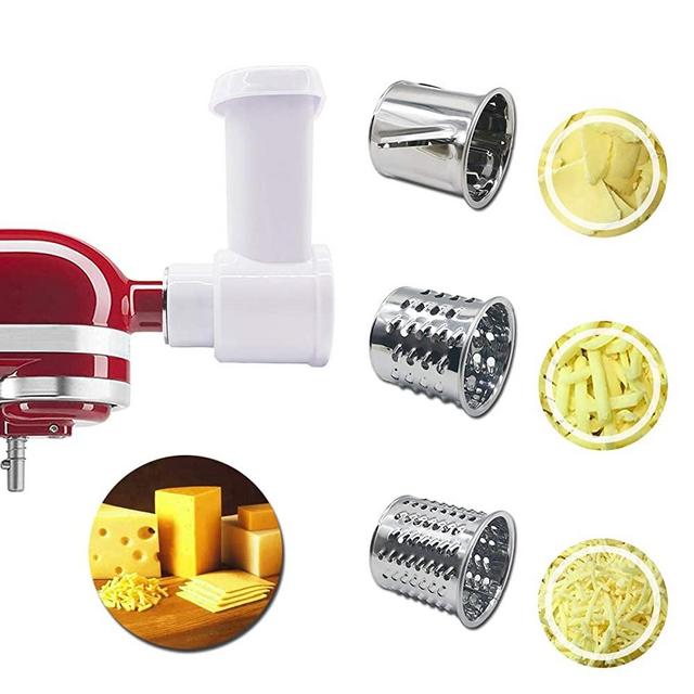 WEMEIKIT Cheese Grater Fresh Prep Slicer Shredder Attachment for KitchenAid Stand Mixer, Salad Shooter, Vegetable Slicer/Shredder, Potatoes Cabbage Carrots Slicing Shredding Accessories for KitchenAid