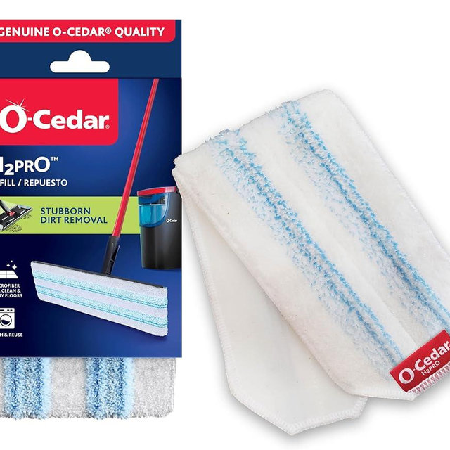 O-Cedar Genuine H2prO Mop Pad (Pack of 1) | Machine Washable | Reusable Refill | Microfiber Mop Head Replacement | Removes 99% of Bacteria